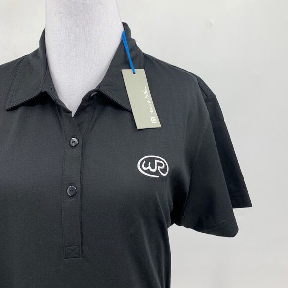 Travis Mathew Shirt Women XL Extra Large Black Performance Golf Polo Wick *LOGO - Picture 3 of 13